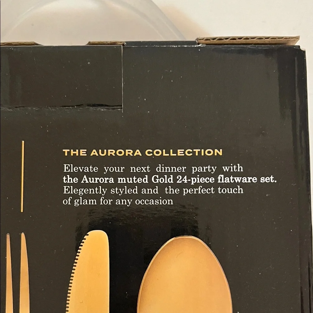 Jones New York Aurora Gold 24-piece Flatware Set Collection